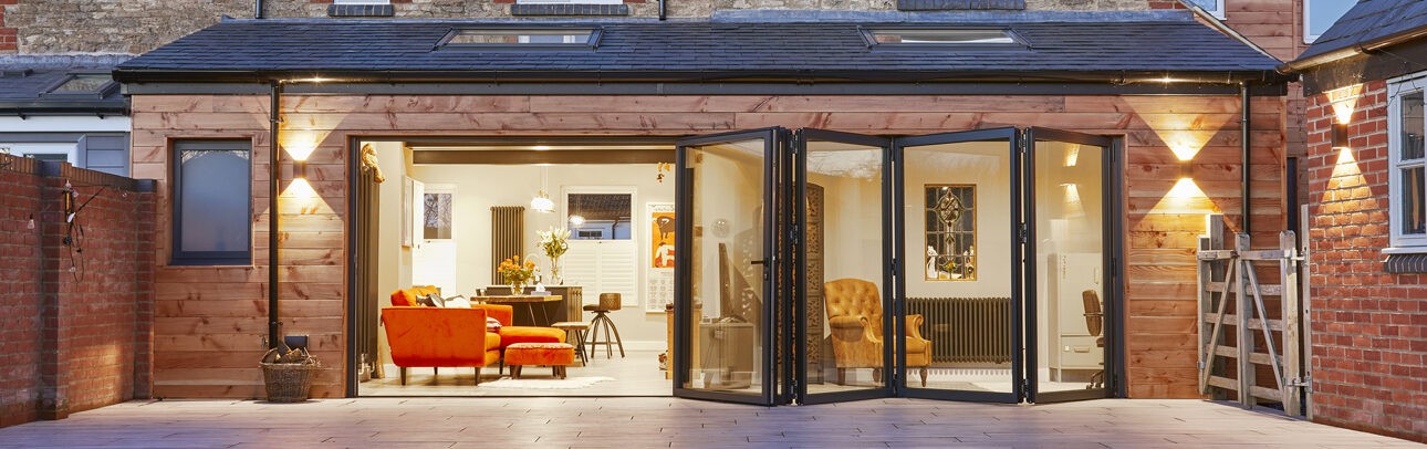 Modern extension with bi-fold doors