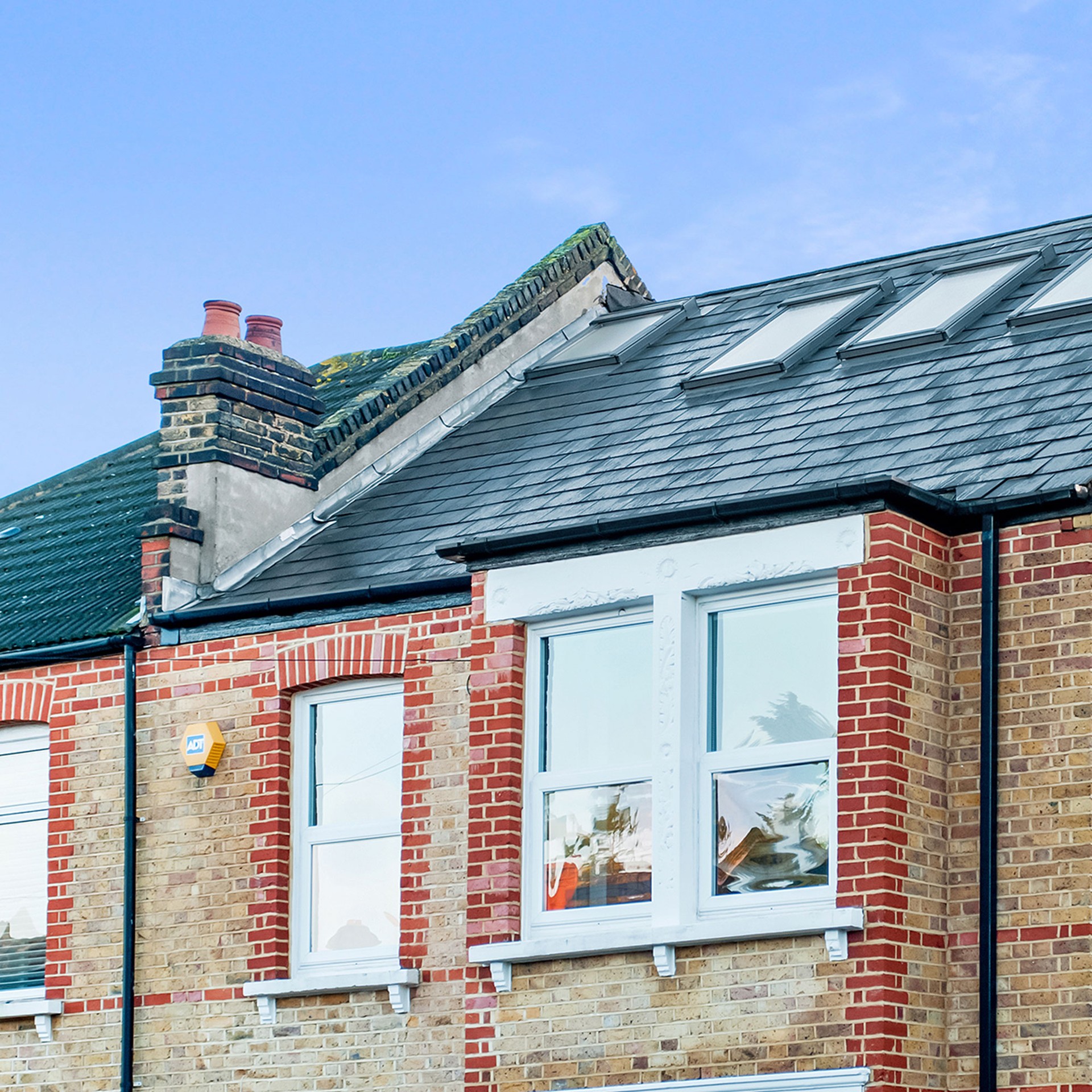 Victorian terraced house with new slate roof